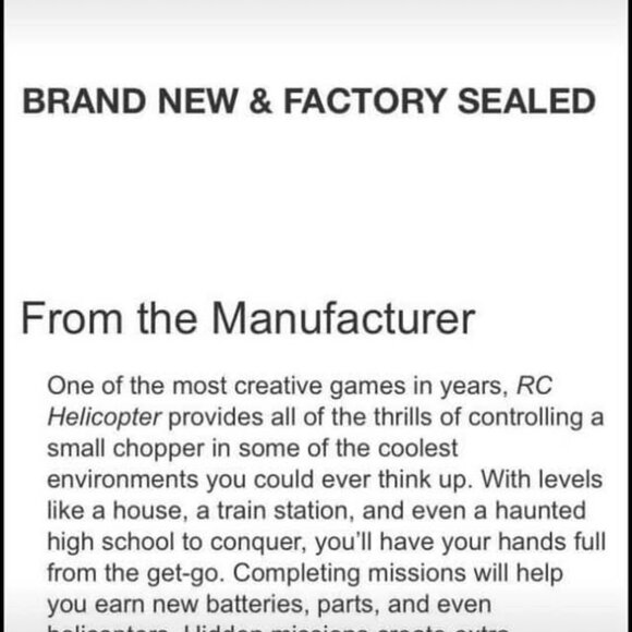 RC Helicopter Sony PlayStation 1 2002 Brand New Factory Sealed Video Game PS1 - Picture 2 of 4